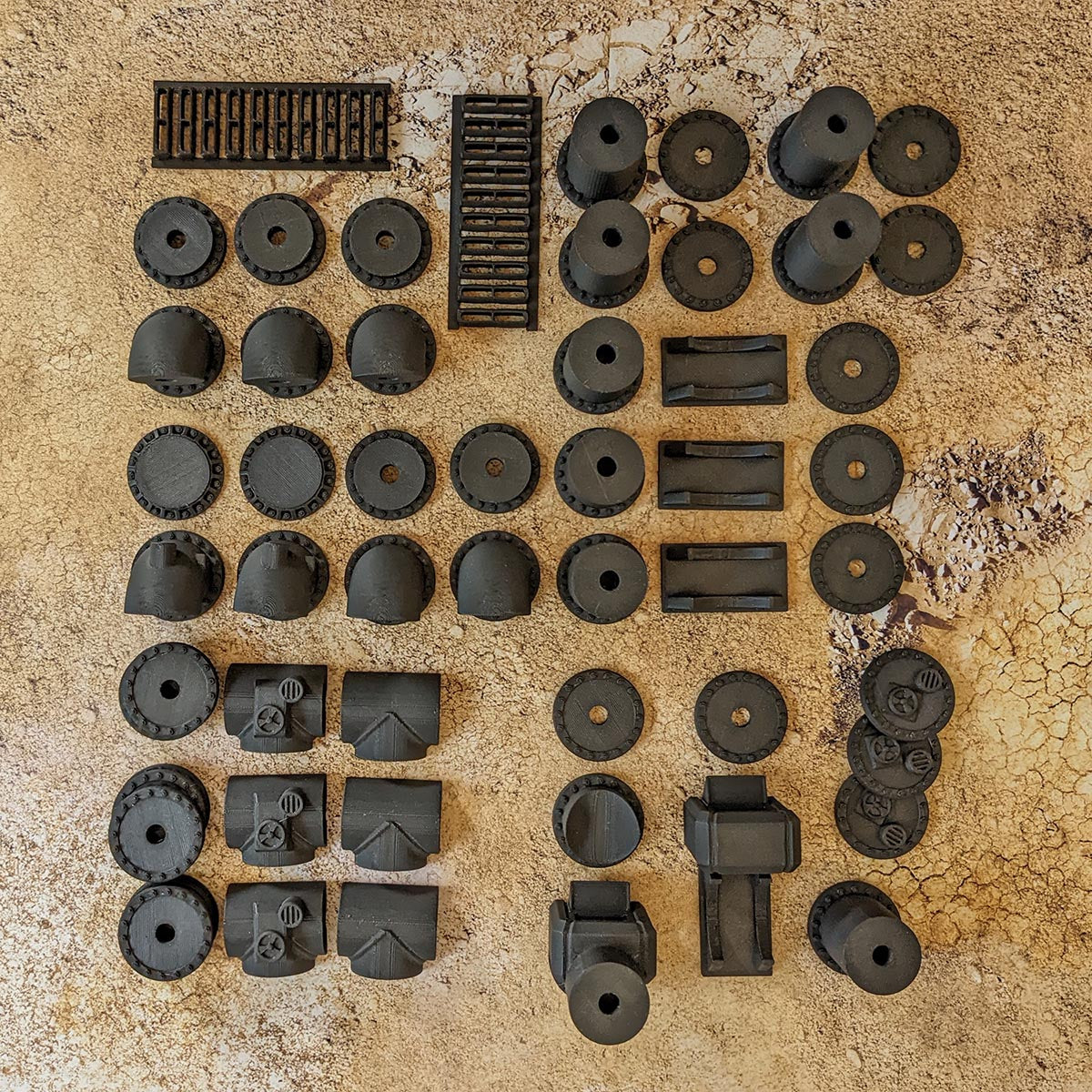 Lot de tuyaux - D30mm - Biome désert (STL) – vue 3 – Wargame Sceneries