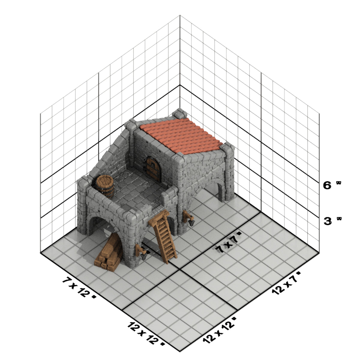 Maison - Médiévale – vue 10 – Wargame Sceneries