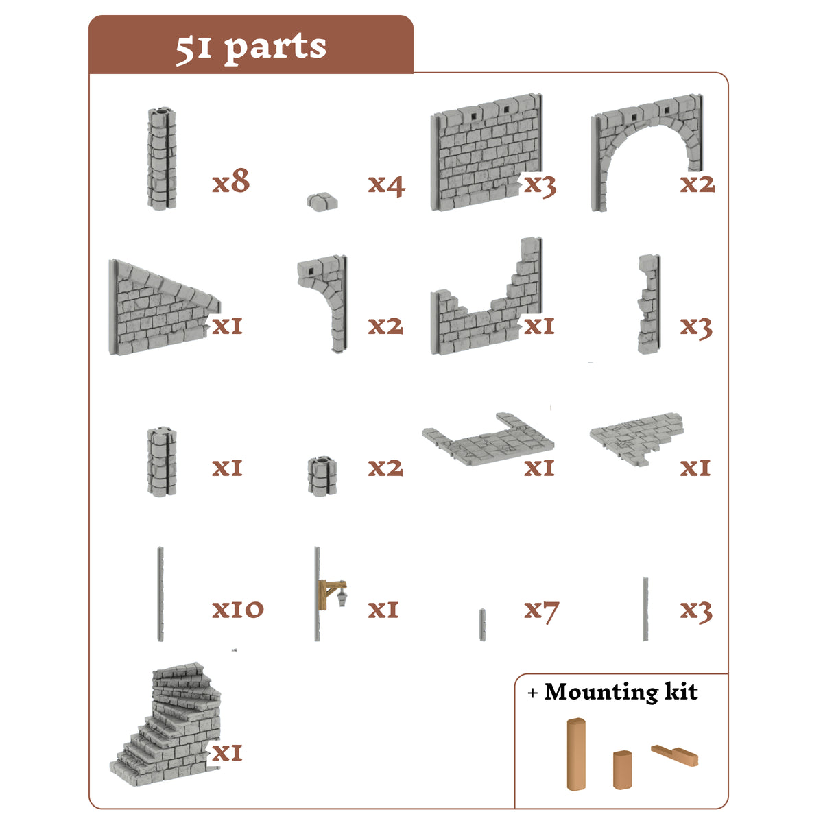 Maison en ruine - Médiévale – vue 3 – Wargame Sceneries