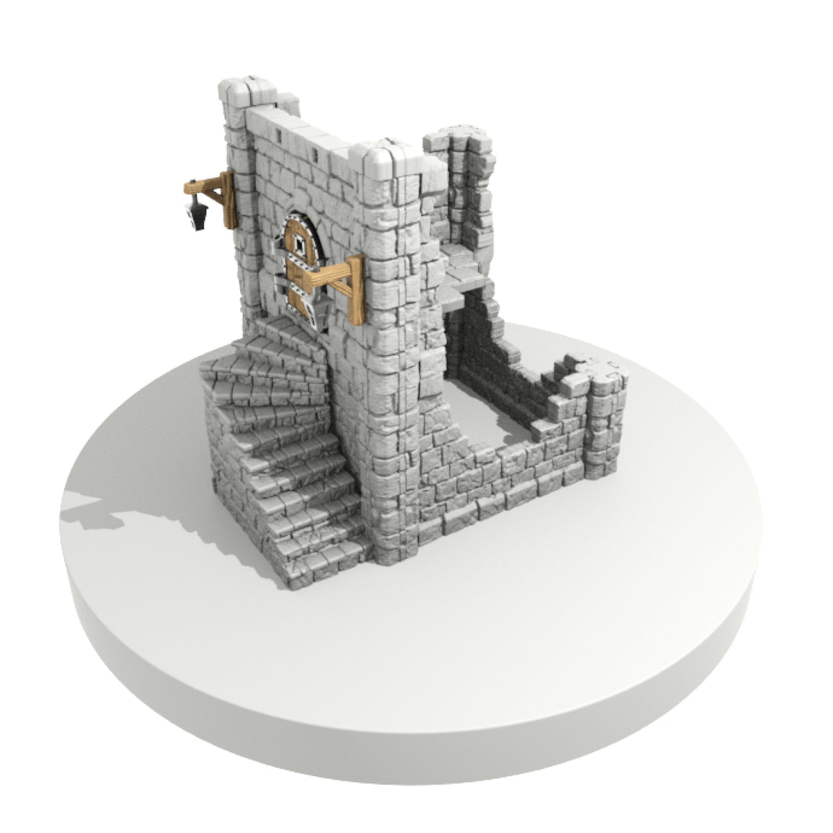 Tour en ruine - Médiévale – vue 4 – Wargame Sceneries