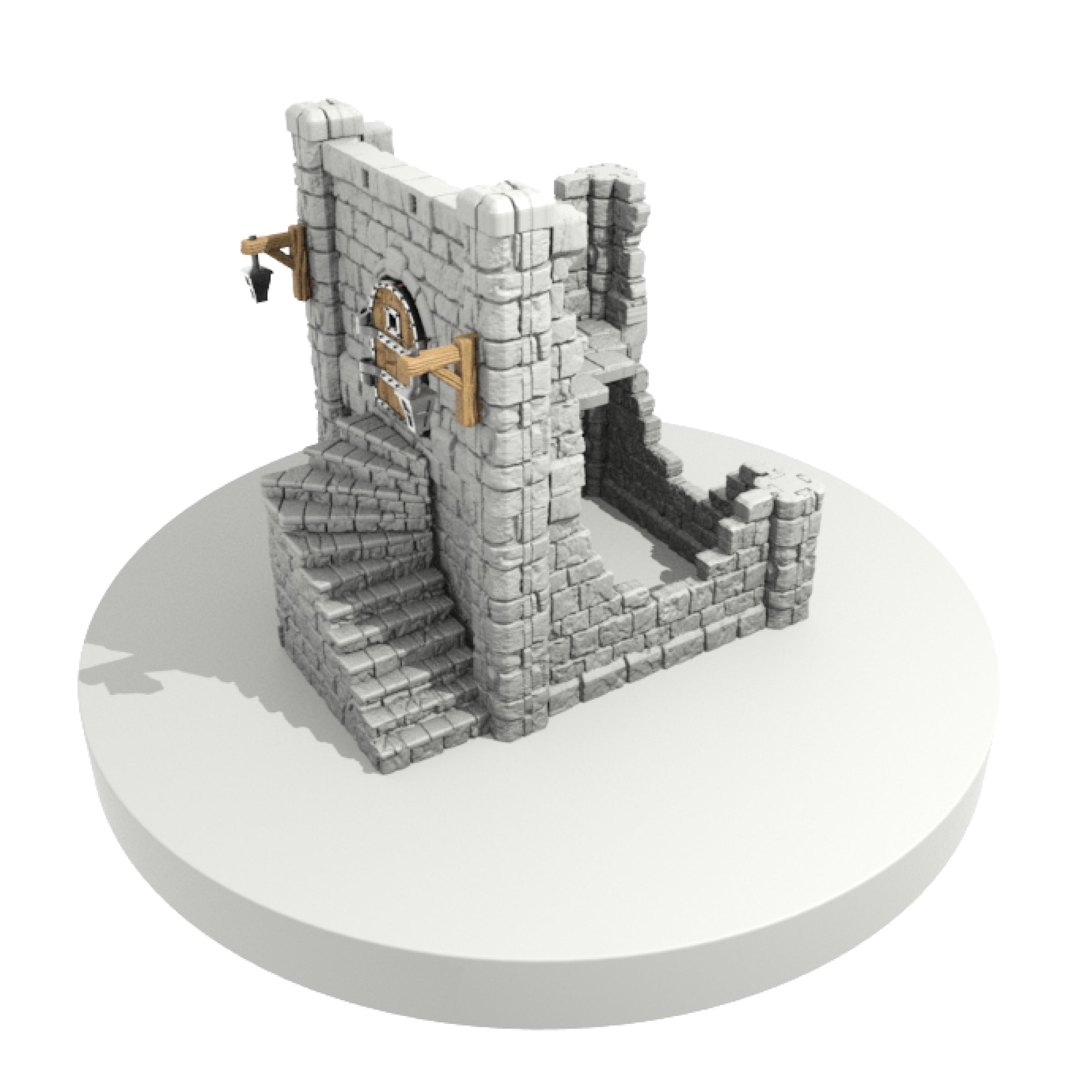 Tour en ruine - Médiévale – vue 4 – Wargame Sceneries