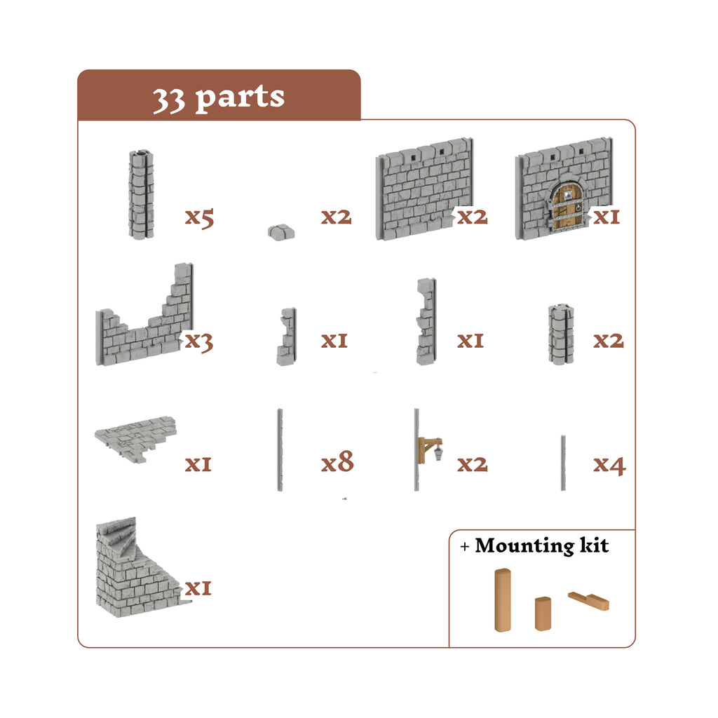 Tour en ruine - Médiévale – vue 6 – Wargame Sceneries