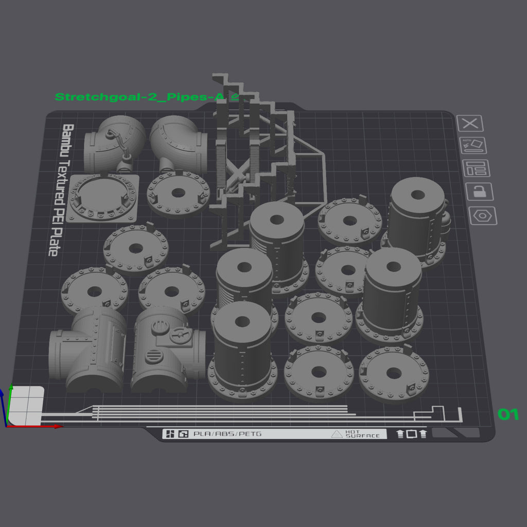 Lot de tuyaux - Diam. 30mm (STL) – vue 6 – Wargame Sceneries