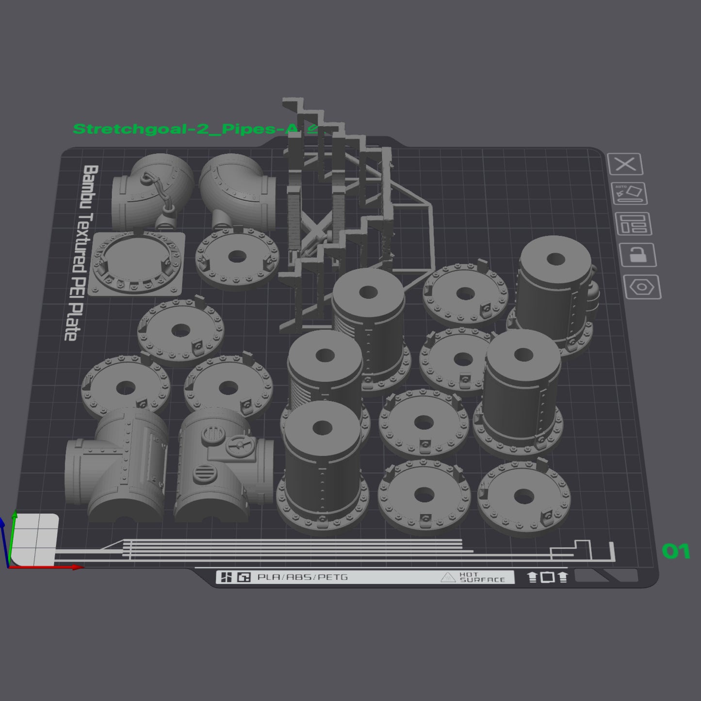 Pipe Set - D30mm - Desert Biome - STL